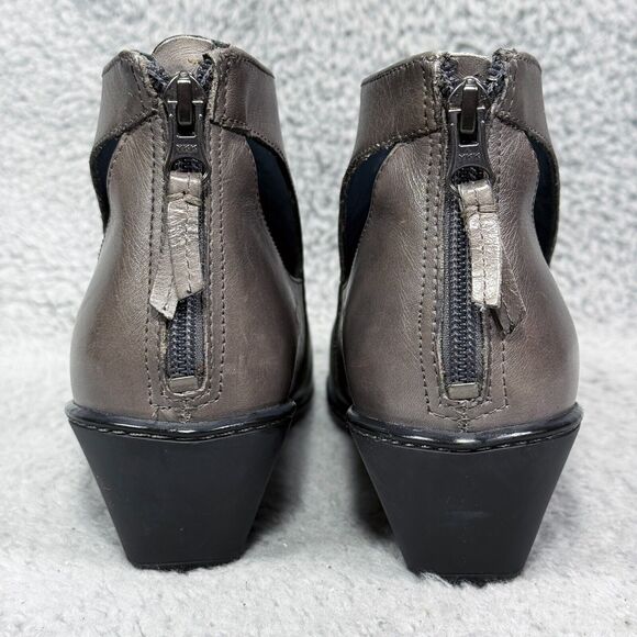Dansko Bonita Womens Size 37 US 6.5-7 Ankle Booties Gray Leather Cutout Zip - Picture 4 of 9